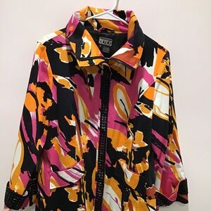 Flashy Colorful Zip up Jacket with embellished detail.